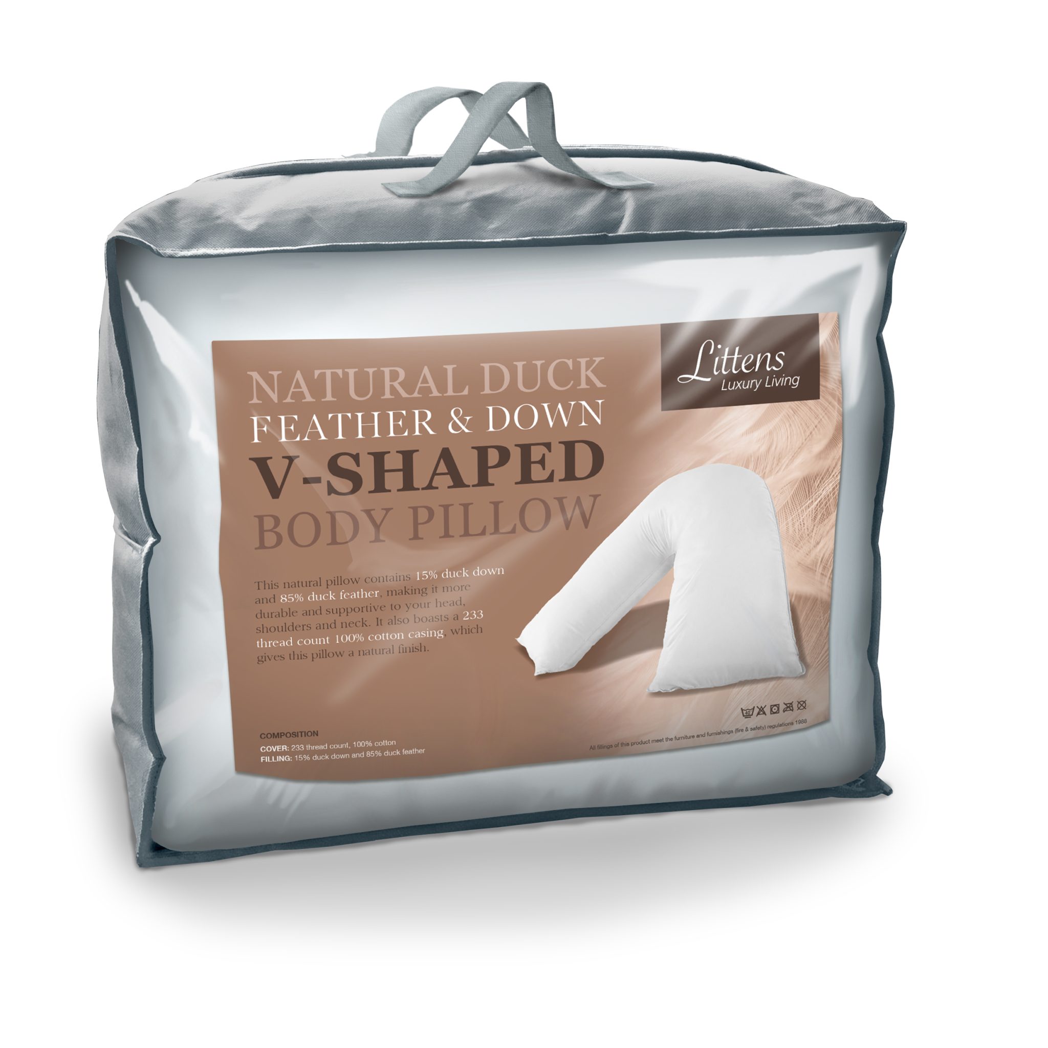 V Shape Body Neck Support Orthopaedic Duck Feather & Down Pillow