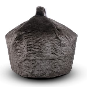 Charcoal Grey Plush Faux Fur Bean Bag Seat Chair 60cm