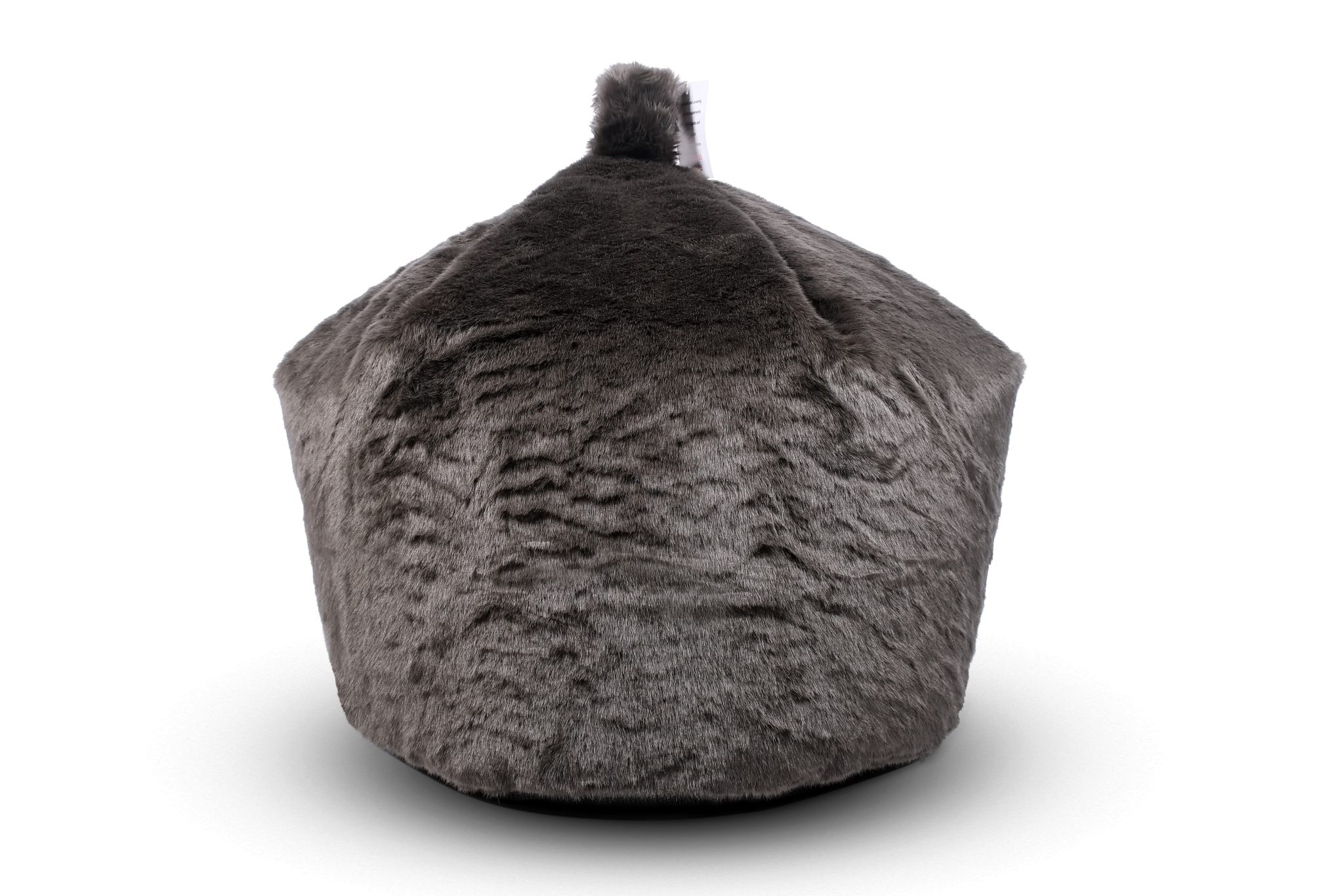 Charcoal Grey Plush Faux Fur Bean Bag Seat Chair 60cm