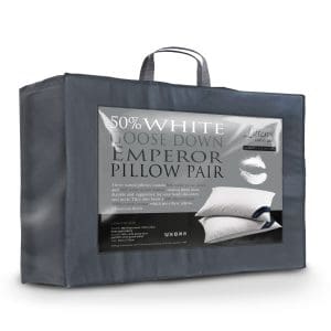 50cm x 100cm Emperor Size 50% Goose Down Pair Pillows