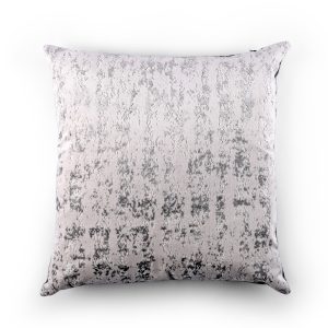 20" x 20" White Distressed Foil Chenille Cushion Cover
