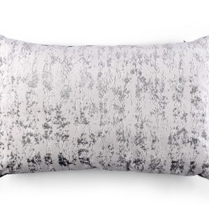 24" x 16" White Distressed Foil Chenille Boudoir Cushion Cover
