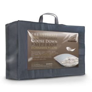 Emperor Size 3 Chamber Pillow, Hungarian Goose Down, Side Sleeper 50 x 100cm