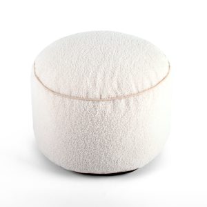 Teddy Boucle Round Footstool Pouffe Bean Bag
