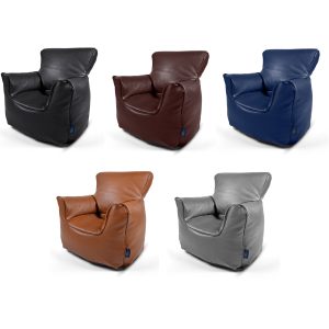 Faux Leather Kids Armchair Beanbag - Child Seat for Bedroom or Playroom