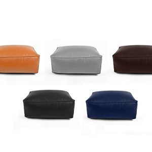 Rectangular Footstool Bean Bag, Faux Leather, 65cm x 45cm