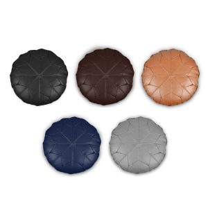Round Moroccan Star Bean Bag, Faux Leather, Pouffe, Patchwork