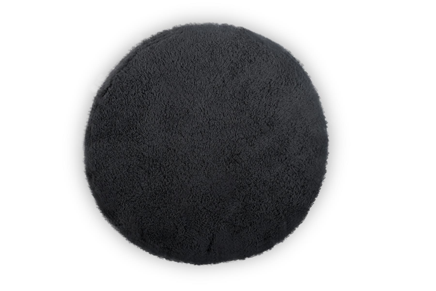 Charcoal Grey Teddy Fleece Round Footstool Pouffe Bean Bag