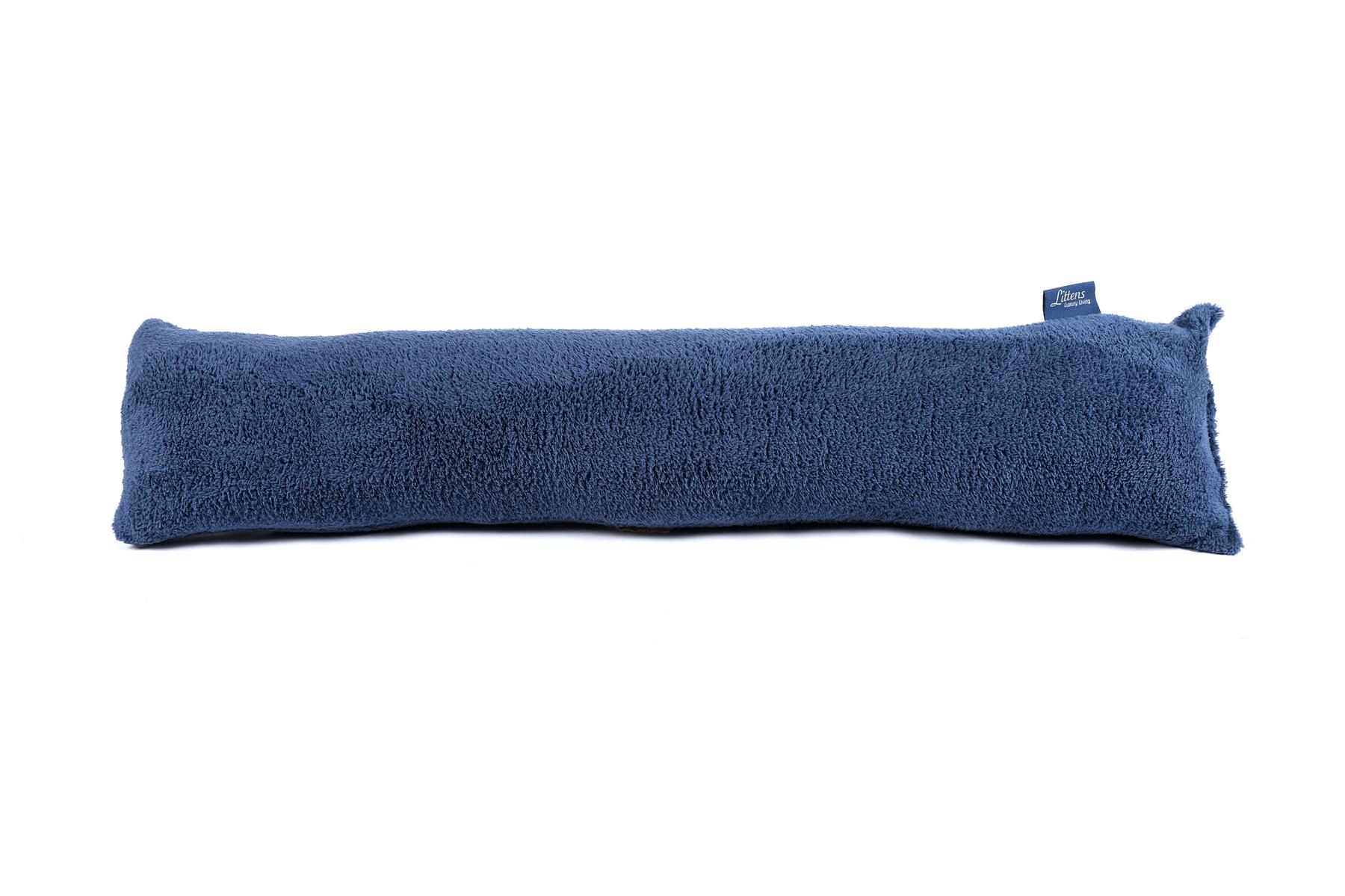 Navy Teddy Fleece Draft Draught Excluder 90cm (36")