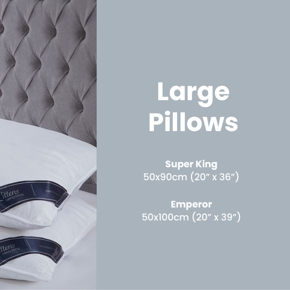 Emperor Size 3 Chamber Pillow, Hungarian Goose Down, Side Sleeper 50 x 100cm