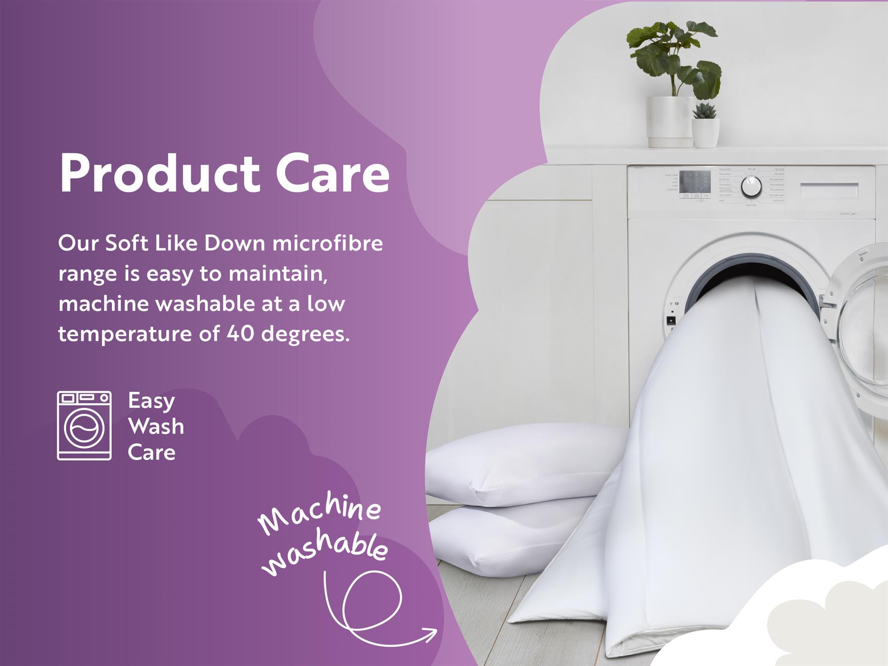 4 Pack Soft Like Down Hollowfibre, Soft Touch Pillows