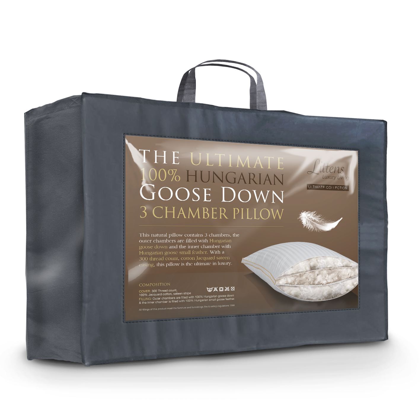 3 Chamber Hungarian Goose Down Side Sleeper Pillow