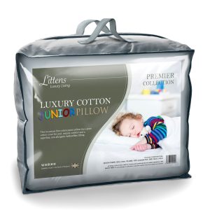 Luxury Fine Cotton Junior Cot Bed Pillow, Kids, Toddler 40cm x 60cm
