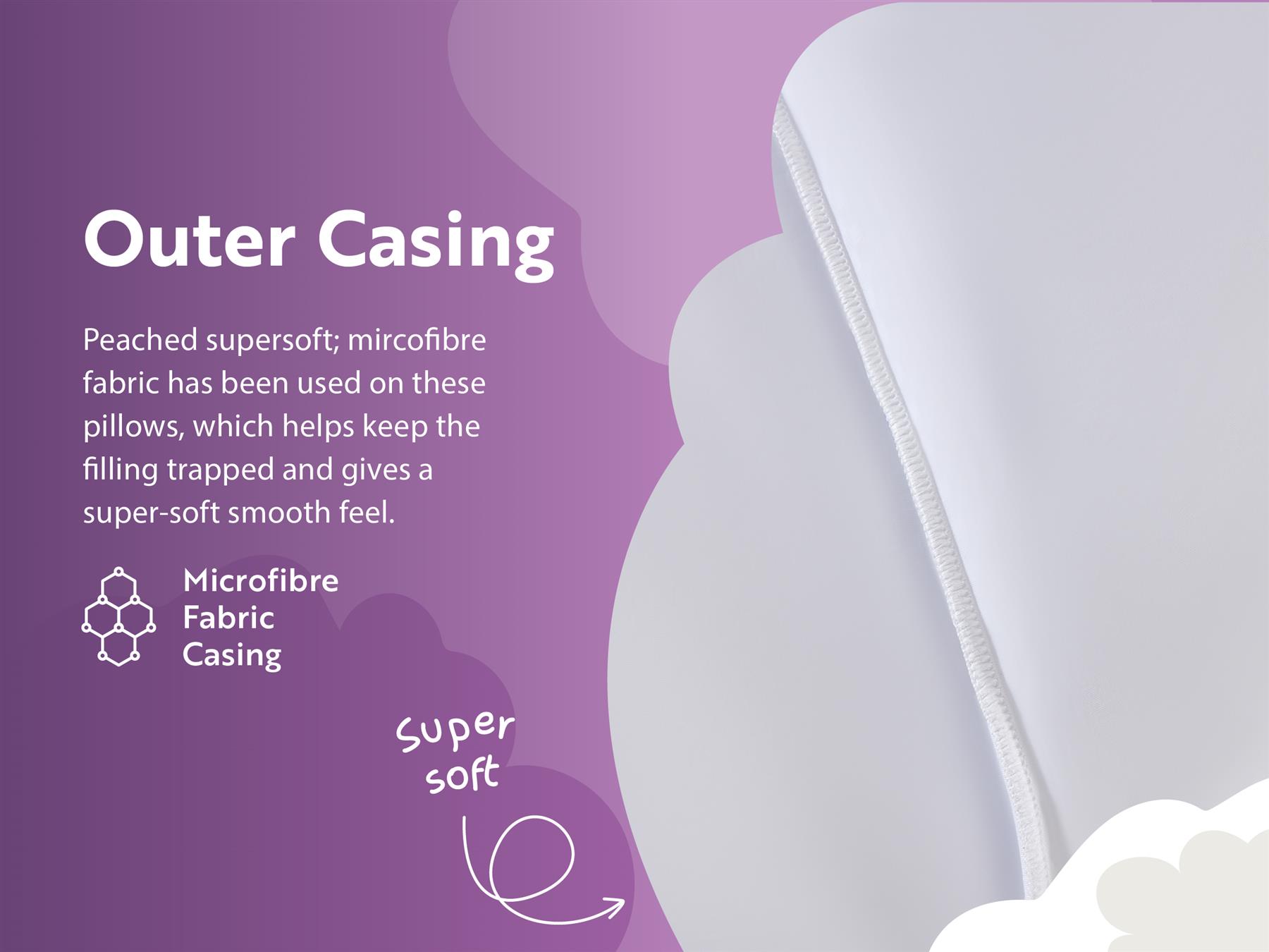 Soft Like Down Hollowfibre, Soft Touch Pair Pillows