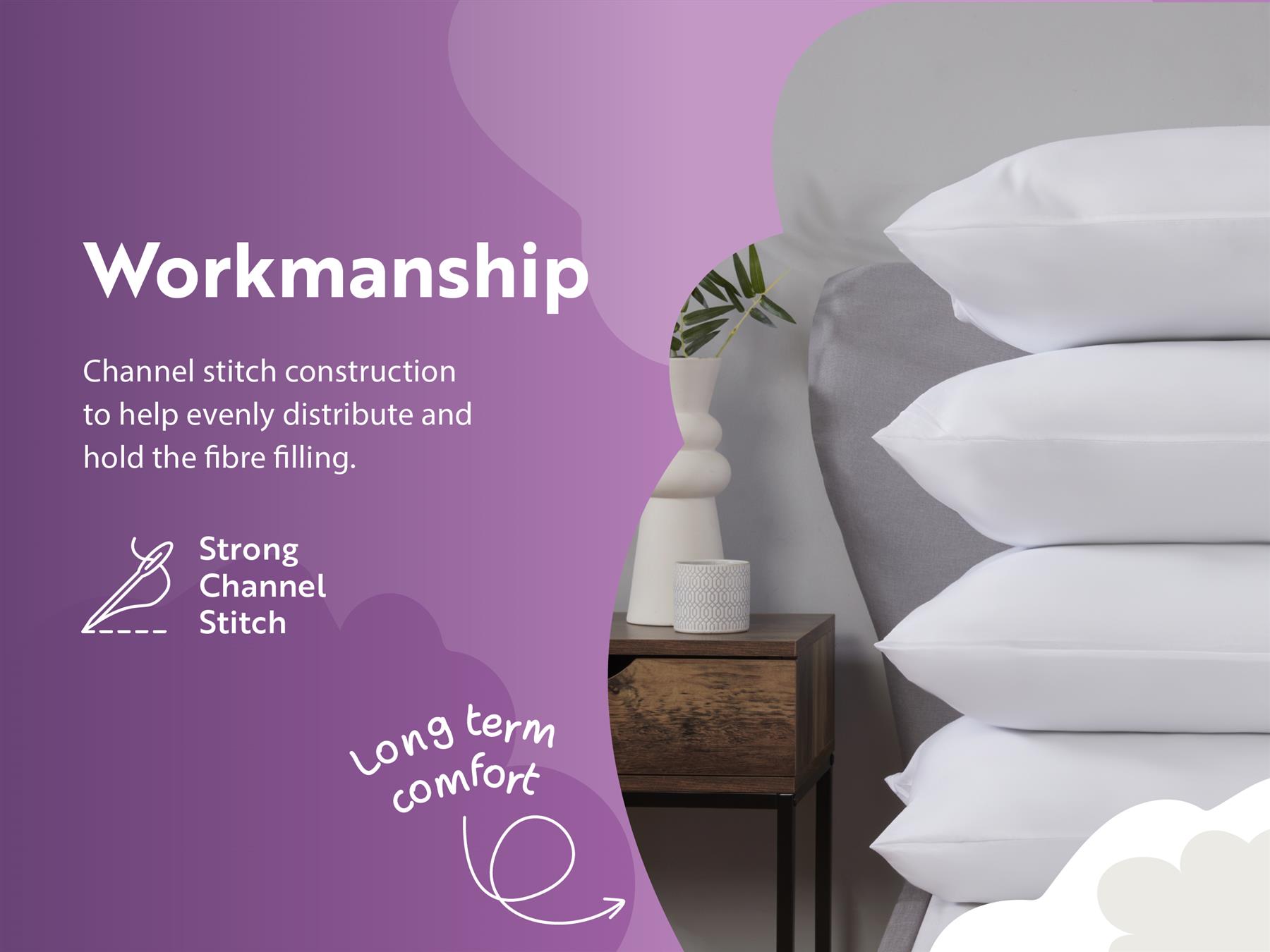 Soft Like Down Hollowfibre, Soft Touch Pair Pillows
