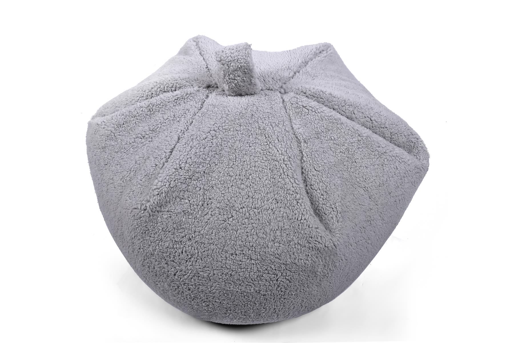 Silver Grey Teddy Fleece Bean Bag Seat Chair 60cm