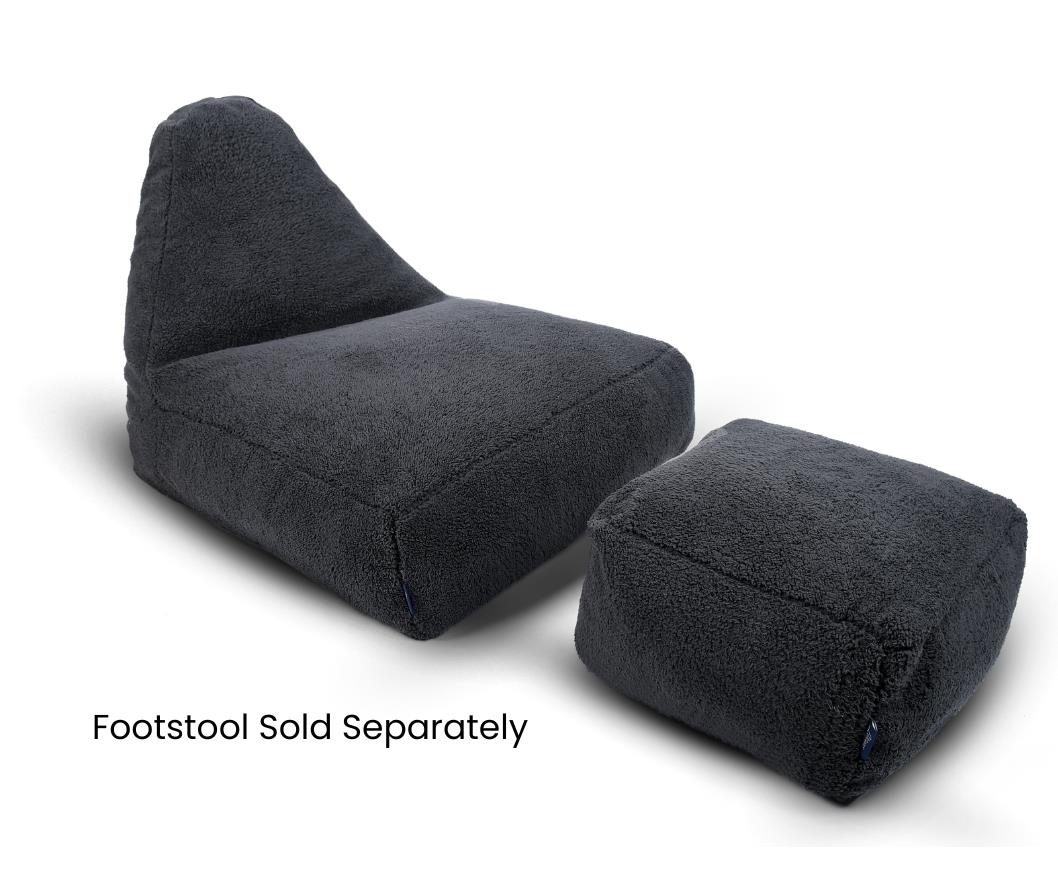 Large Charcoal Grey Teddy Fleece Bean Bag Lounger â Gaming Seat
