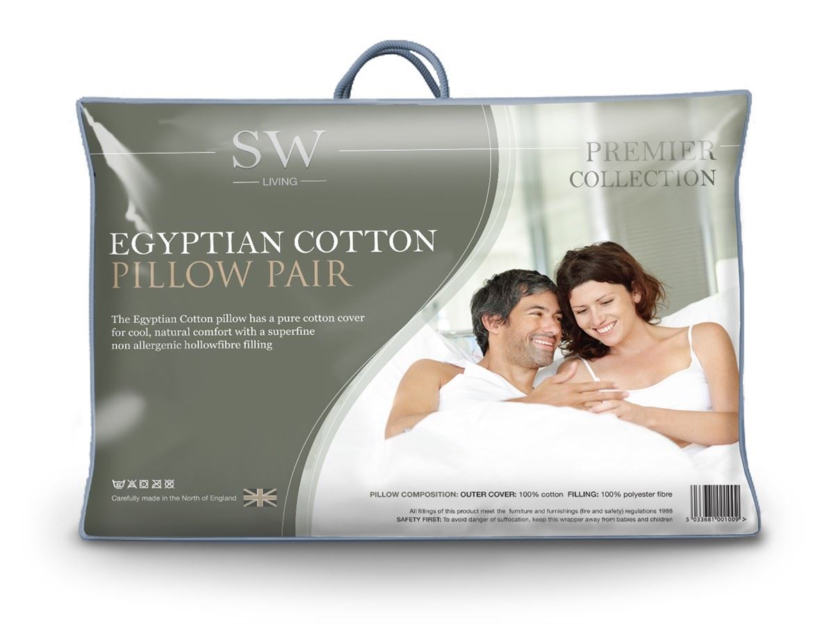 Luxury Fine Cotton Soft Hollowfibre Pair Pillows