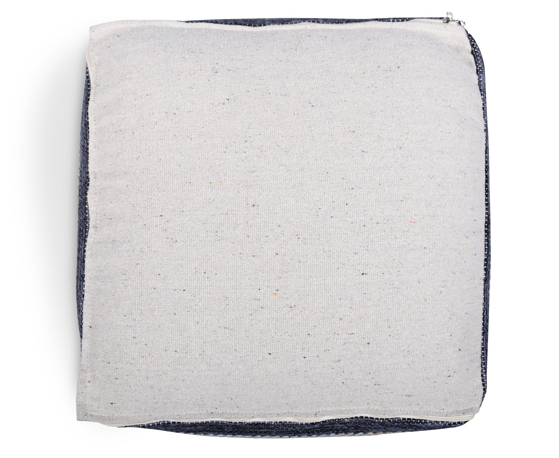 Multi-Colour Stripes Handwoven Cotton Square Footstool