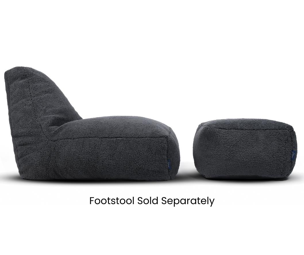 Large Charcoal Grey Teddy Fleece Bean Bag Lounger â Gaming Seat