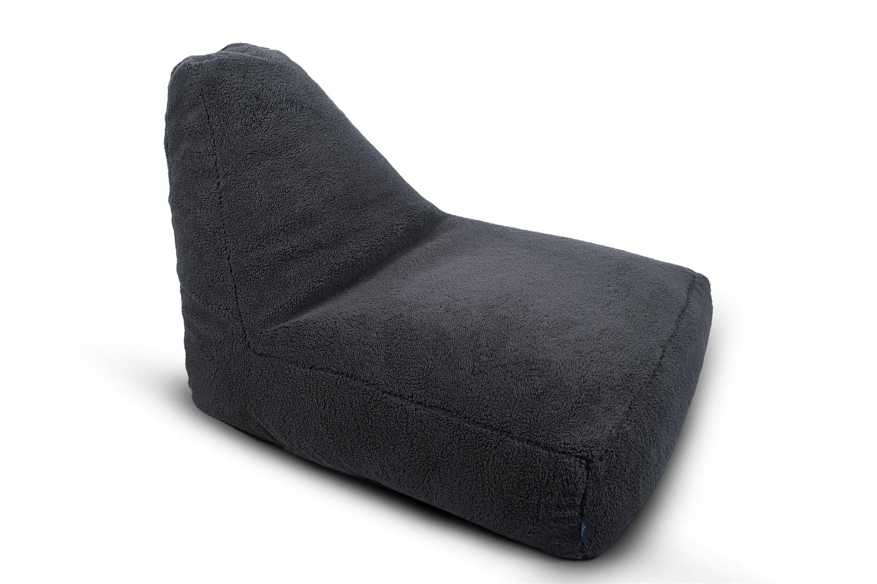 Large Charcoal Grey Teddy Fleece Bean Bag Lounger â Gaming Seat