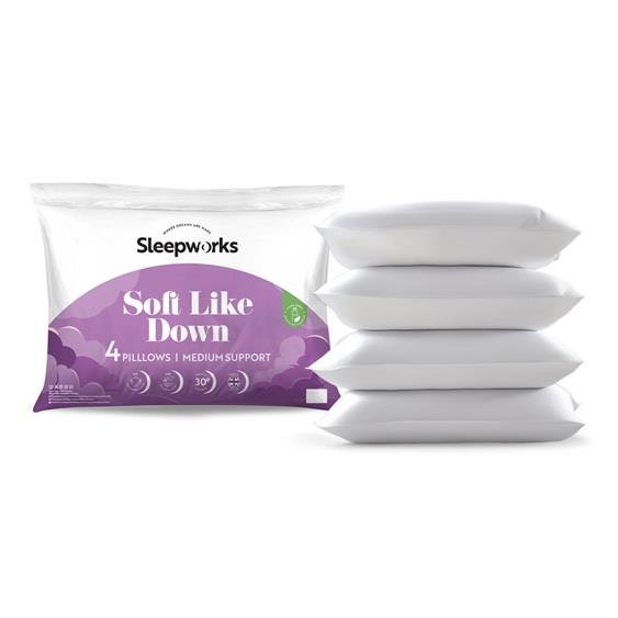 4 Pack Soft Like Down Hollowfibre, Soft Touch Pillows