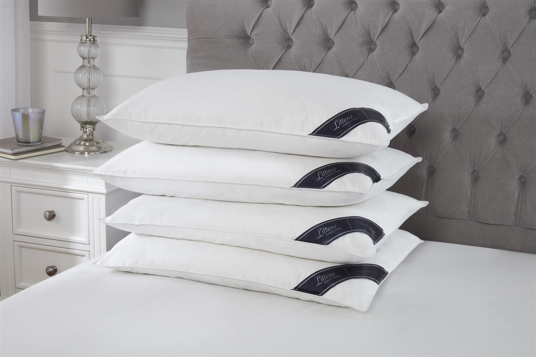 4 Goose Feather & Down Pillows, Cotton Casing