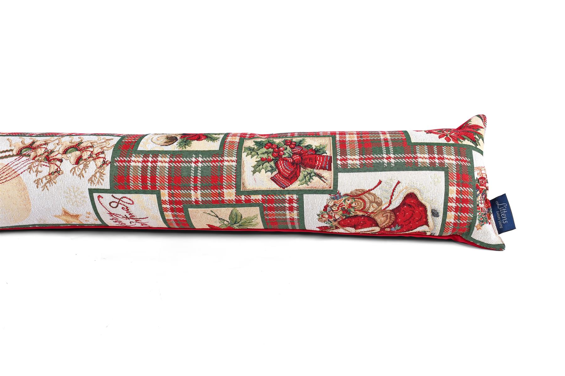 Christmas Tartan Tapestry Draft Draught Excluder 90cm (36") UK Made