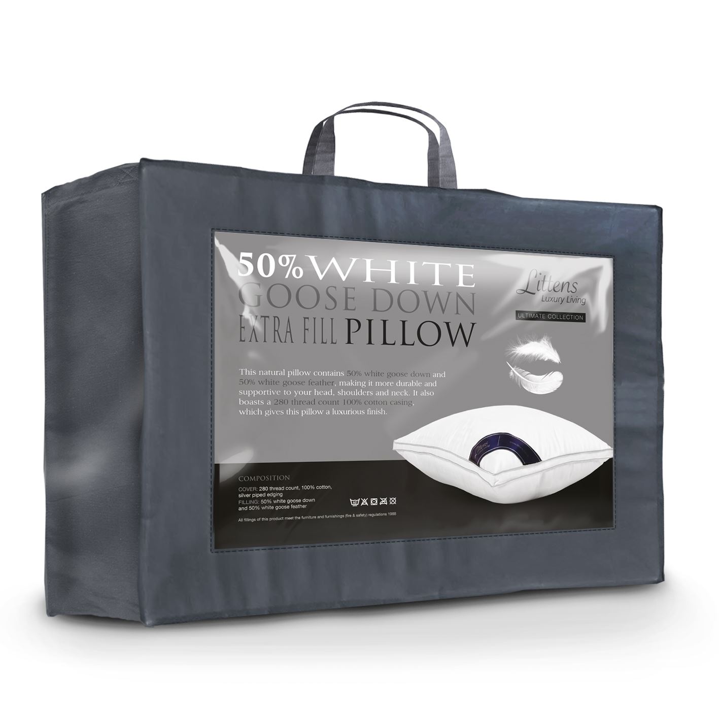 Ultimate Extra Filled 50% White Goose Down & Feather Pillow