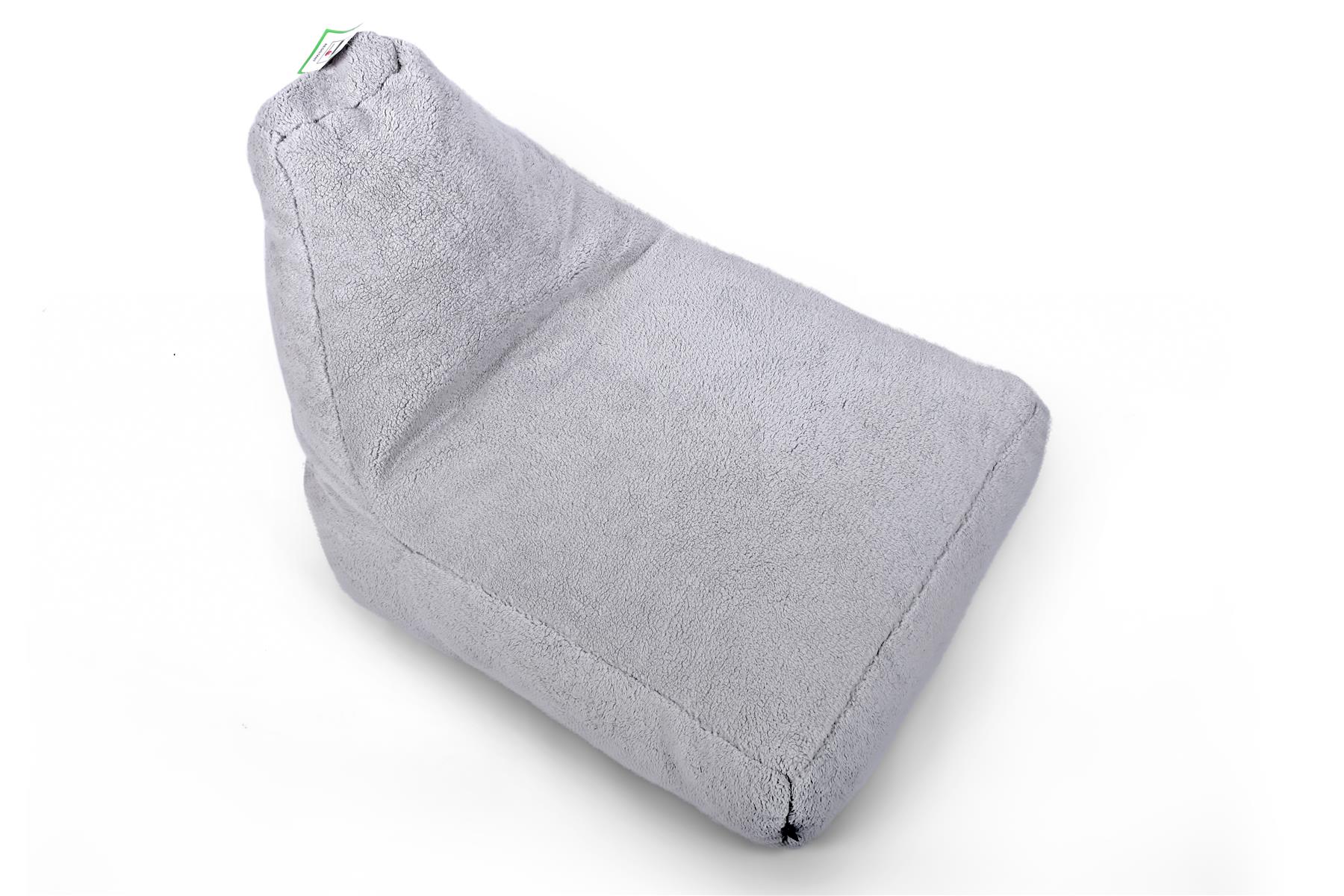 Large Silver Grey Teddy Fleece Bean Bag Lounger â Gaming Seat