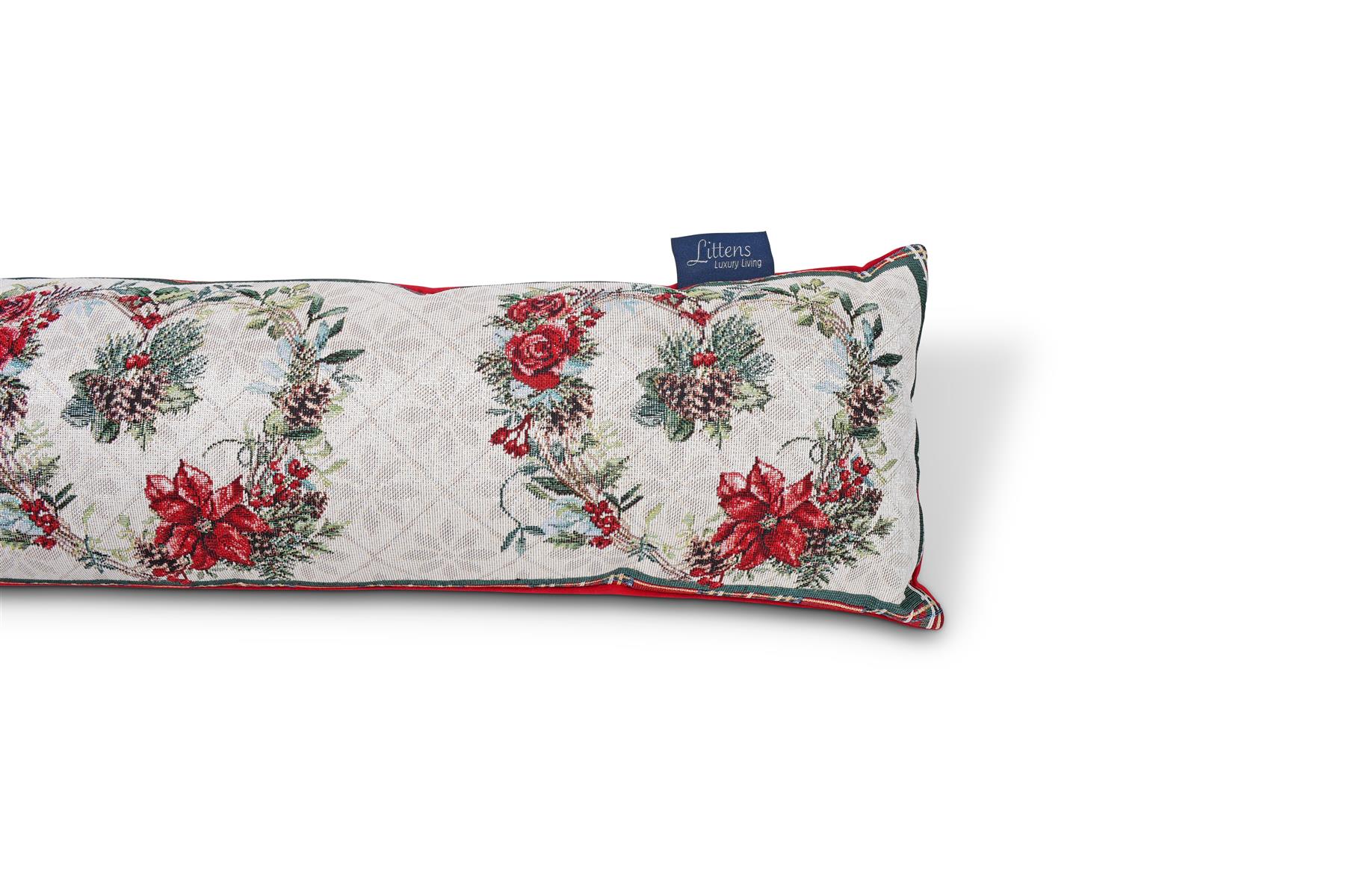 Berry Wreaths and Pine Cones Tapestry Draft Draught Excluder 90cm (36") UK Made