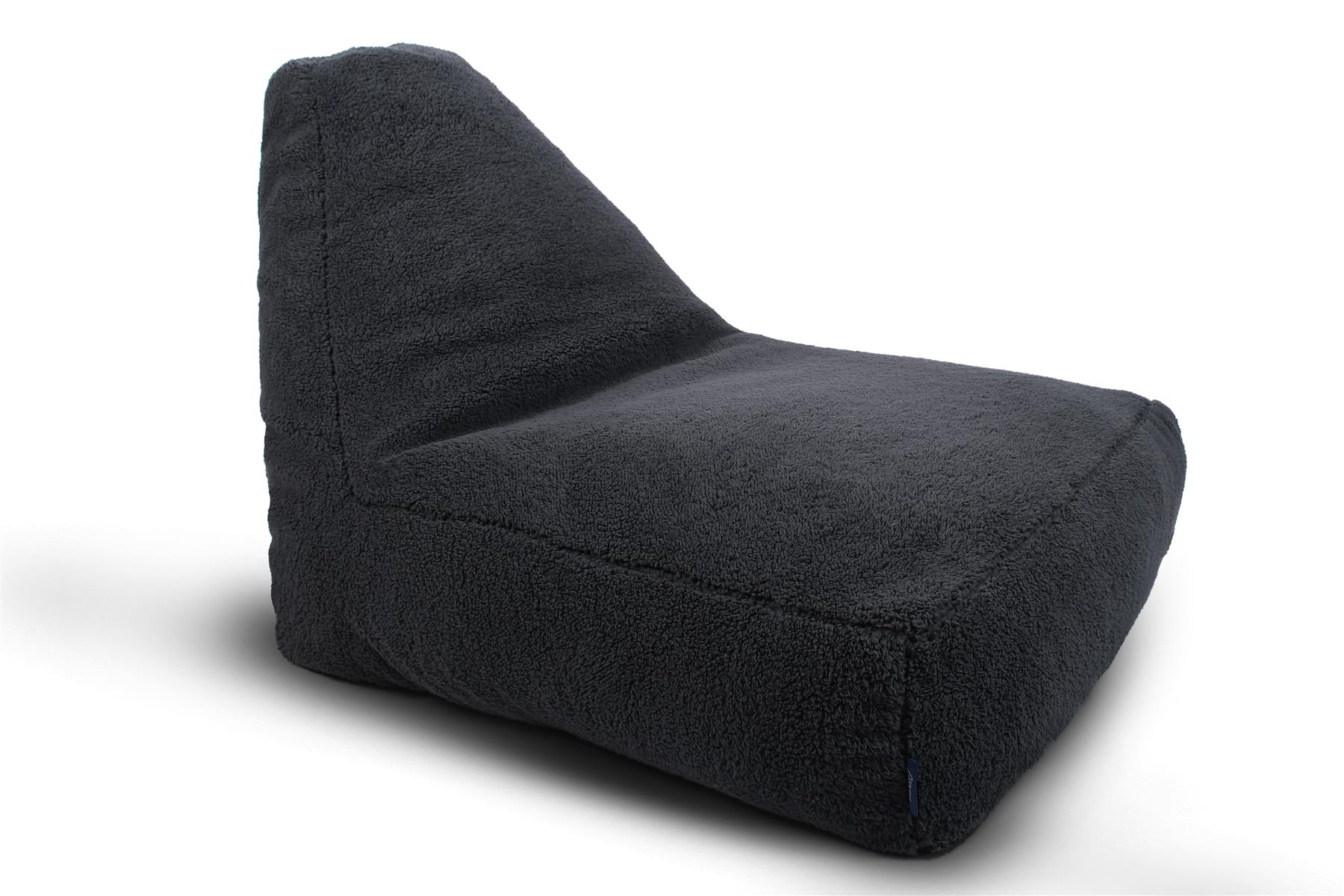 Large Charcoal Grey Teddy Fleece Bean Bag Lounger â Gaming Seat