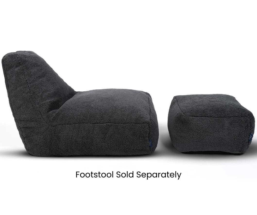 Large Charcoal Grey Teddy Fleece Bean Bag Lounger â Gaming Seat