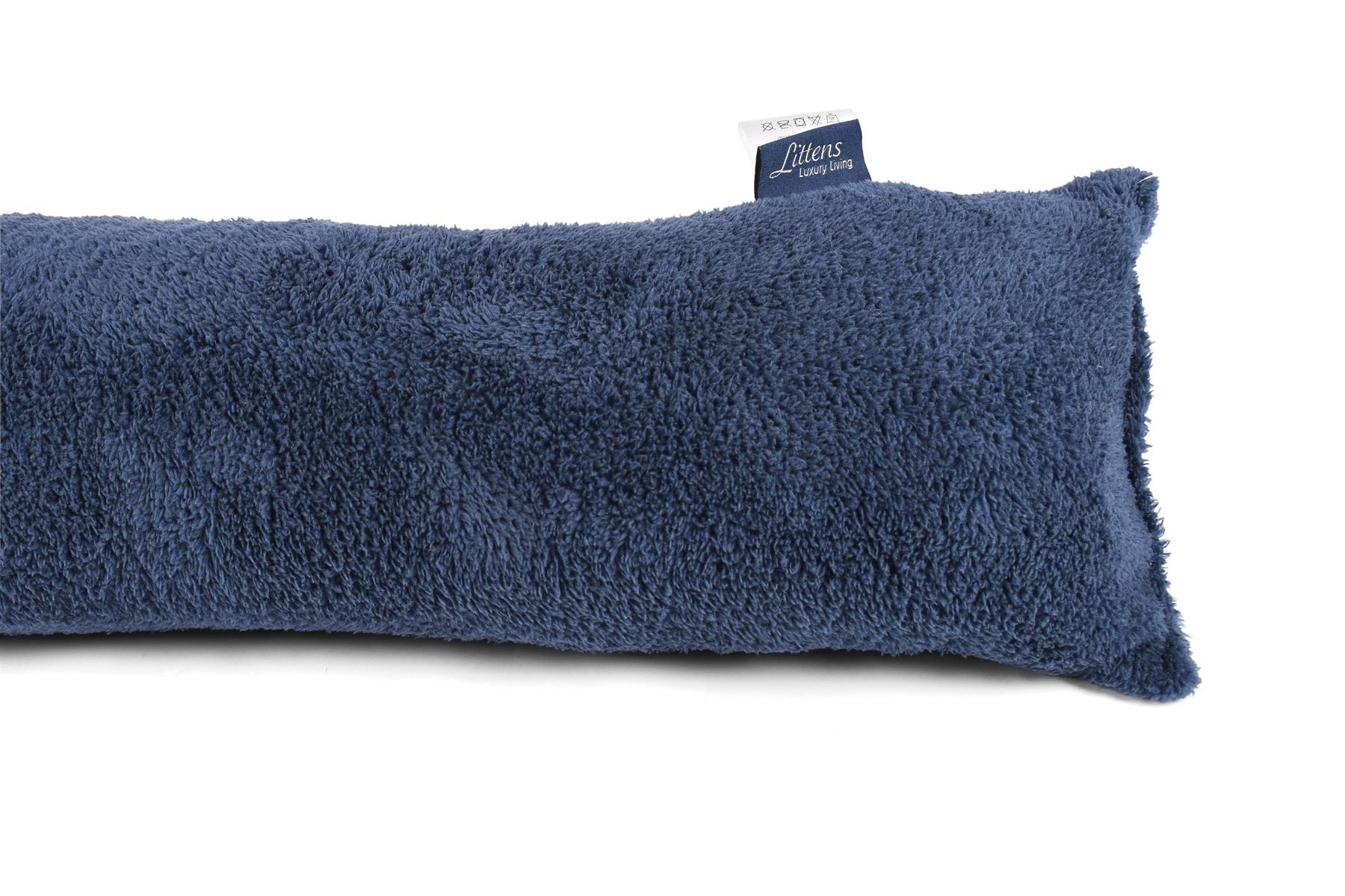 Navy Teddy Fleece Draft Draught Excluder 90cm (36")