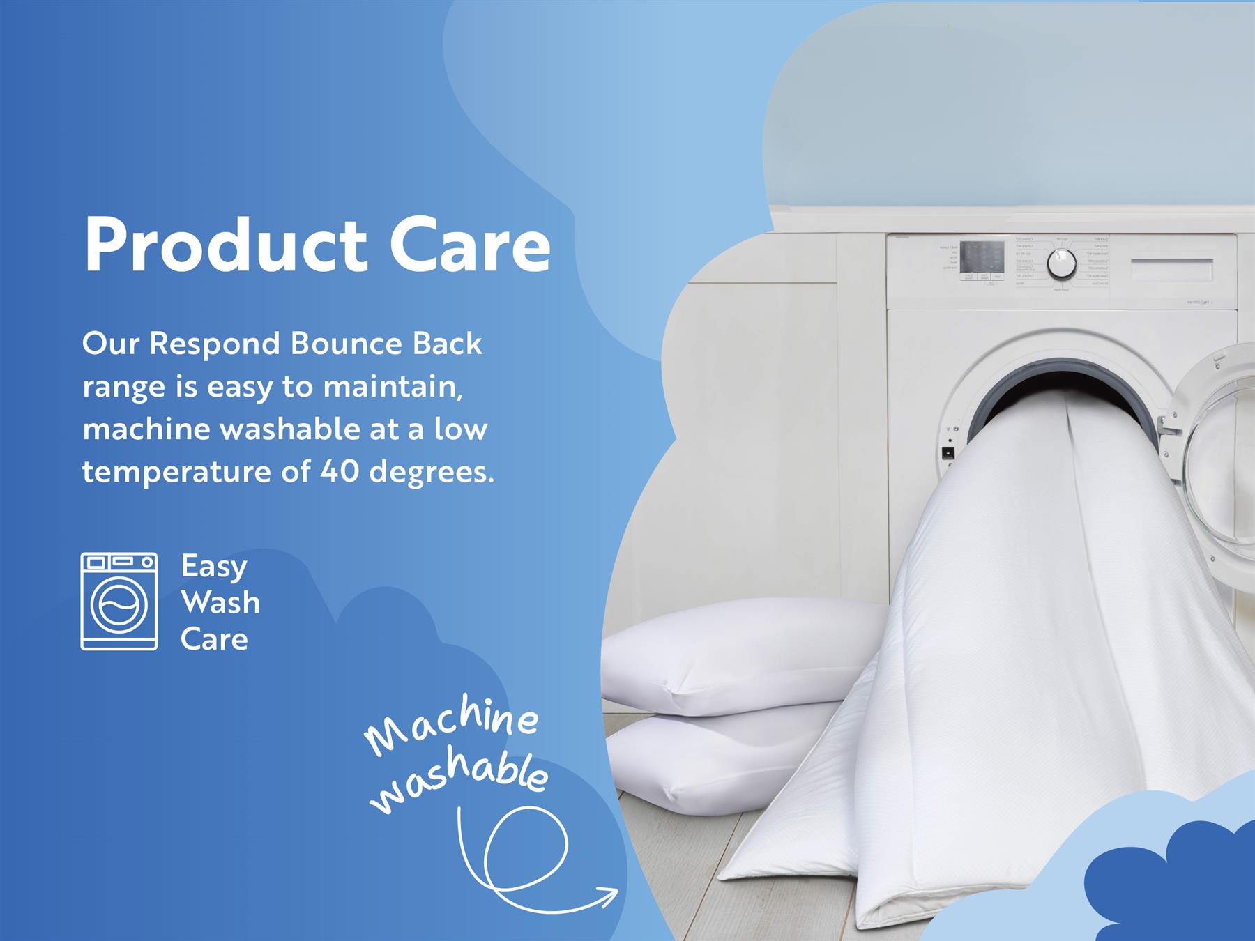 Respond Bounce Back Hollowfibre, Embossed Pair Pillows