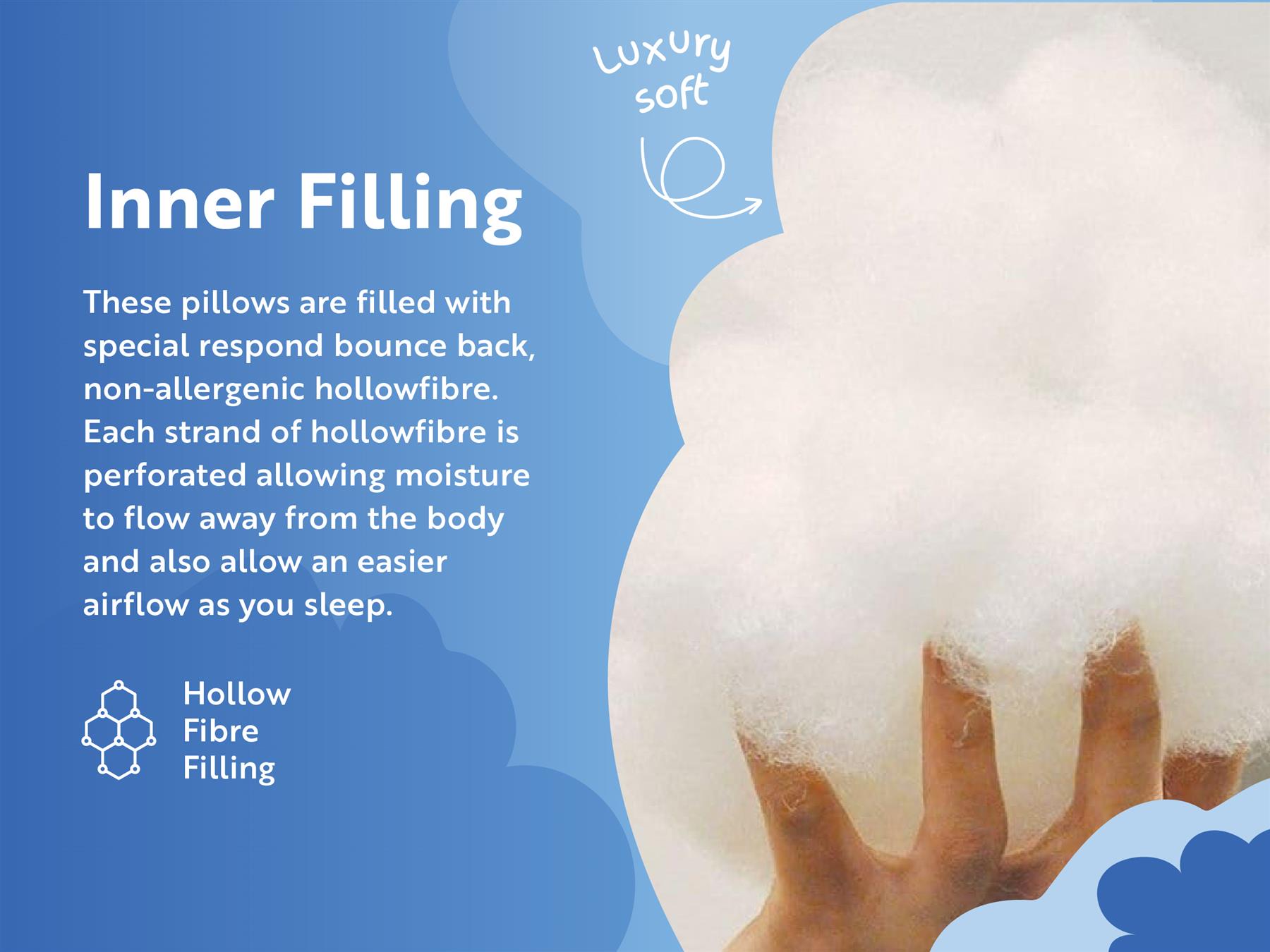 4 Pack Respond Bounce Back Hollowfibre Pillows