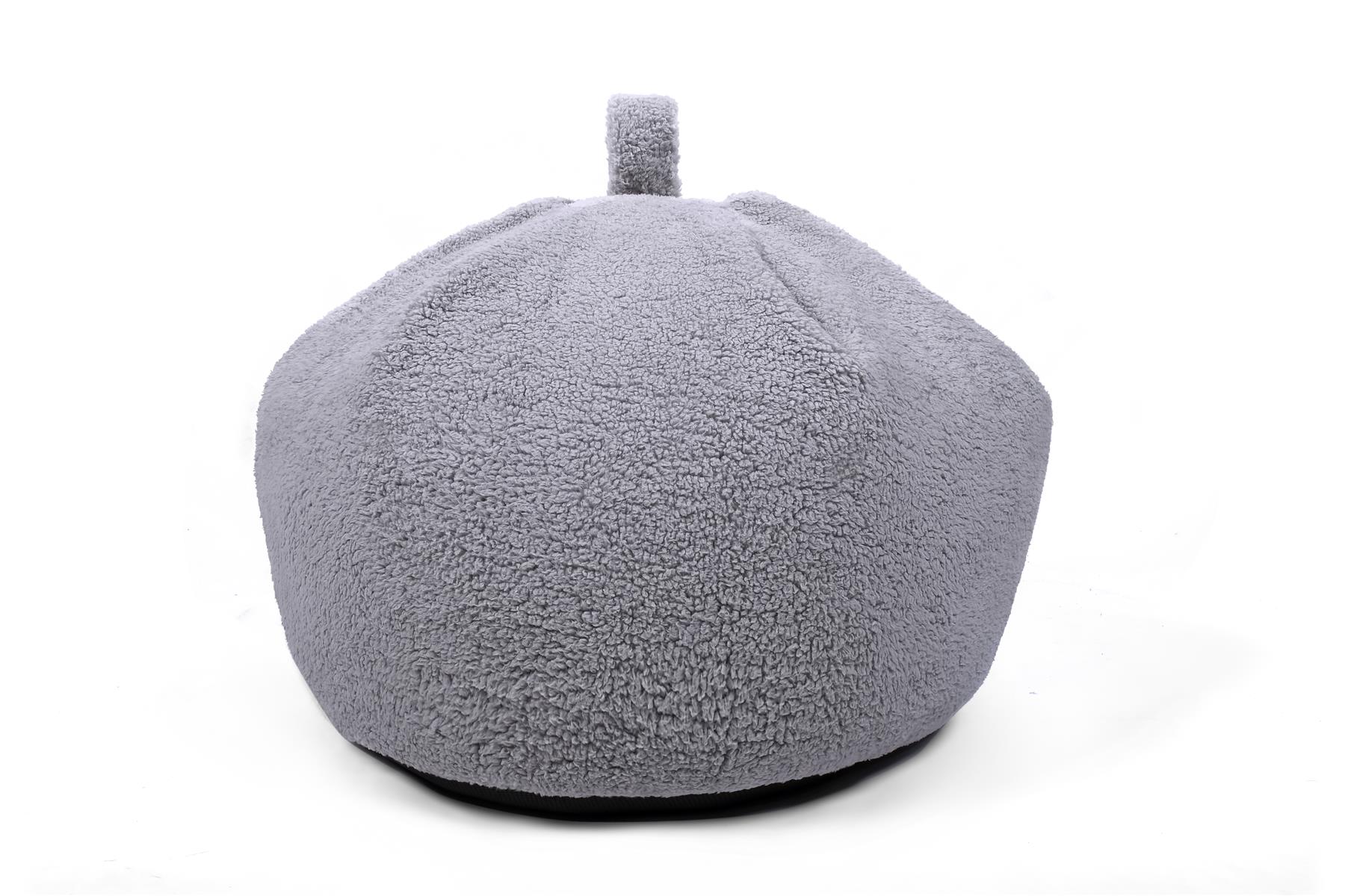 Silver Grey Teddy Fleece Bean Bag Seat Chair 60cm