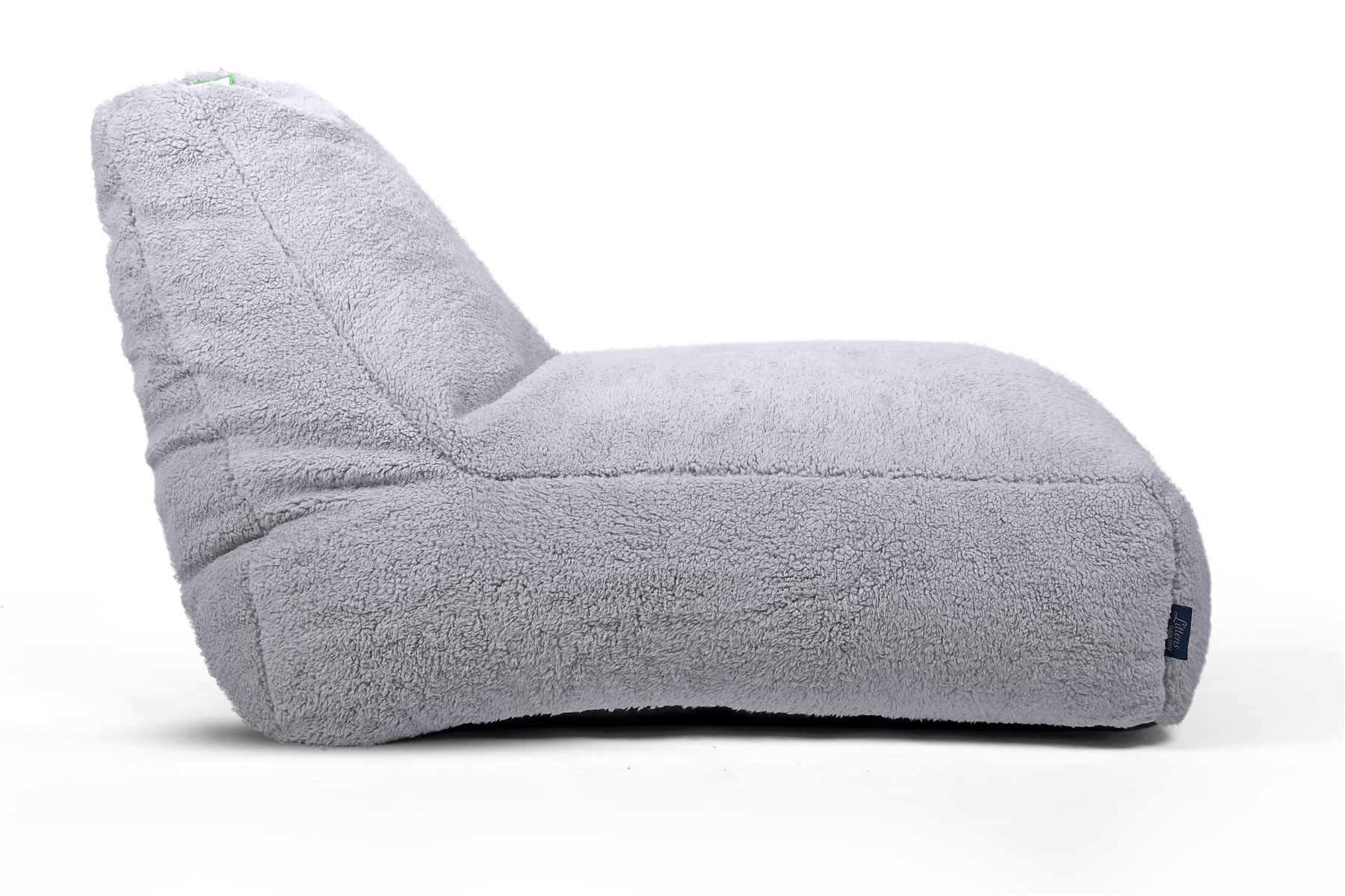 Large Silver Grey Teddy Fleece Bean Bag Lounger â Gaming Seat